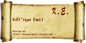 Kánya Emil névjegykártya