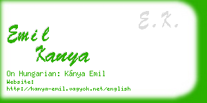 emil kanya business card