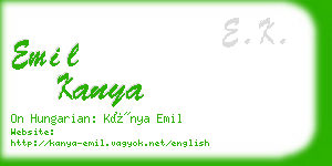emil kanya business card
